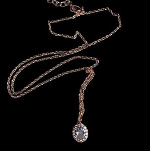 Rose Gold Necklace with Aquaman &  Crystal Pendant  necklace